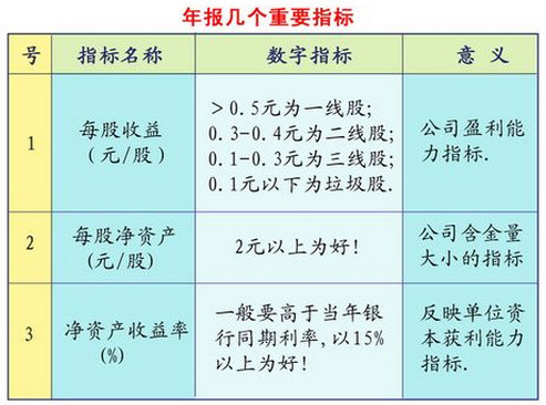 年报最重要几个指标