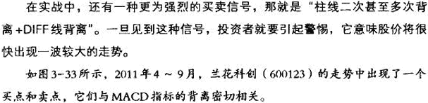 MACD柱线与股价的背离