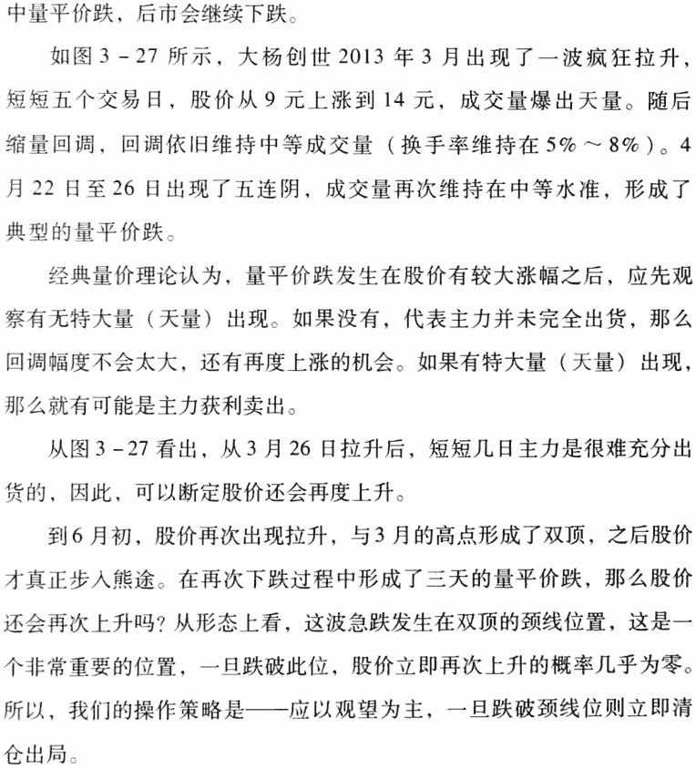 量平价跌,继续卖出