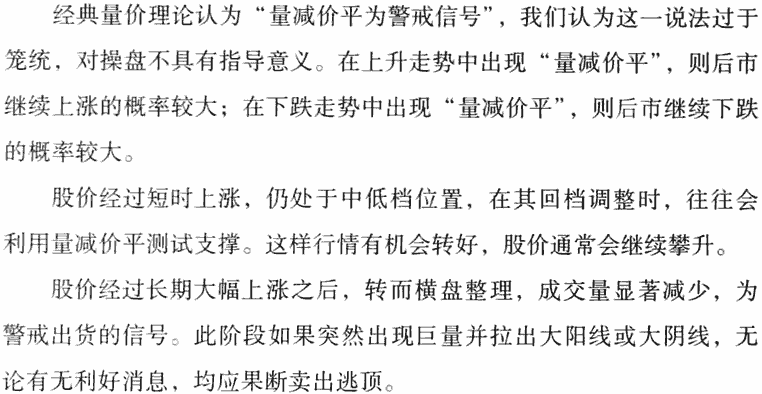 量减价平,警戒信号