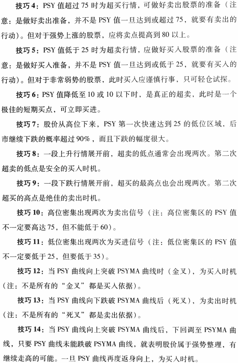 PSY指标应用技巧及实战