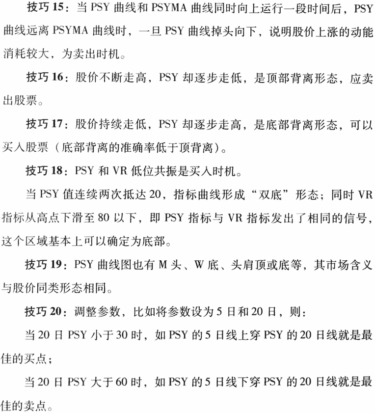 PSY指标应用技巧及实战