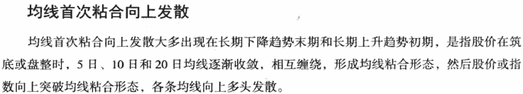 均线首次粘合发散形