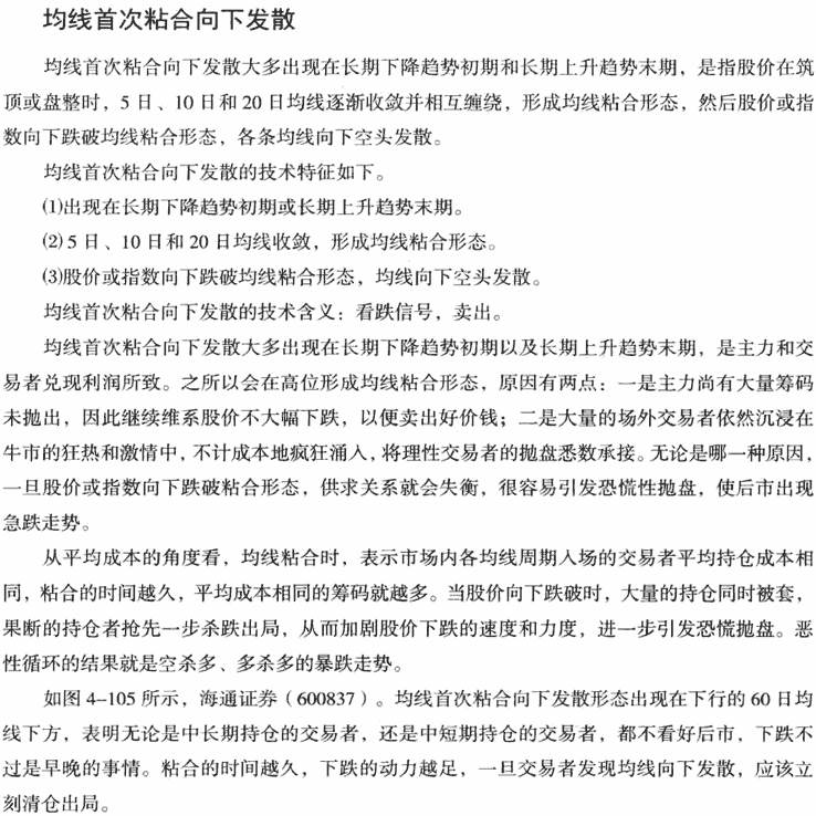 均线首次粘合发散形