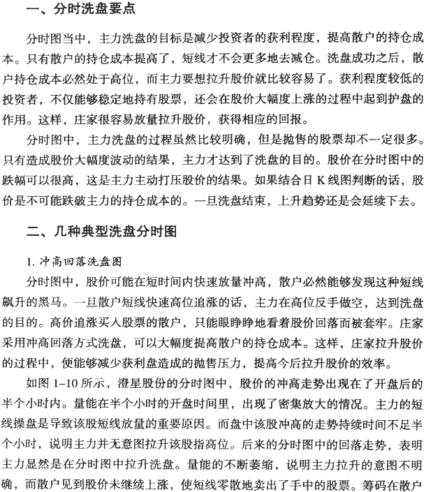 主力洗盘的分时图