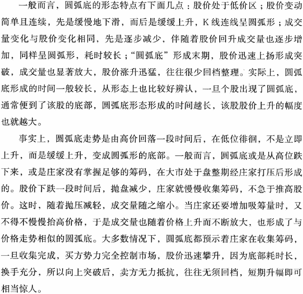 K线底部形态:圆弧底