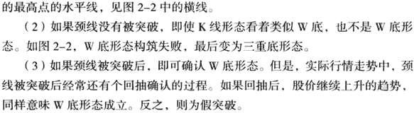 K线底部形态:W底