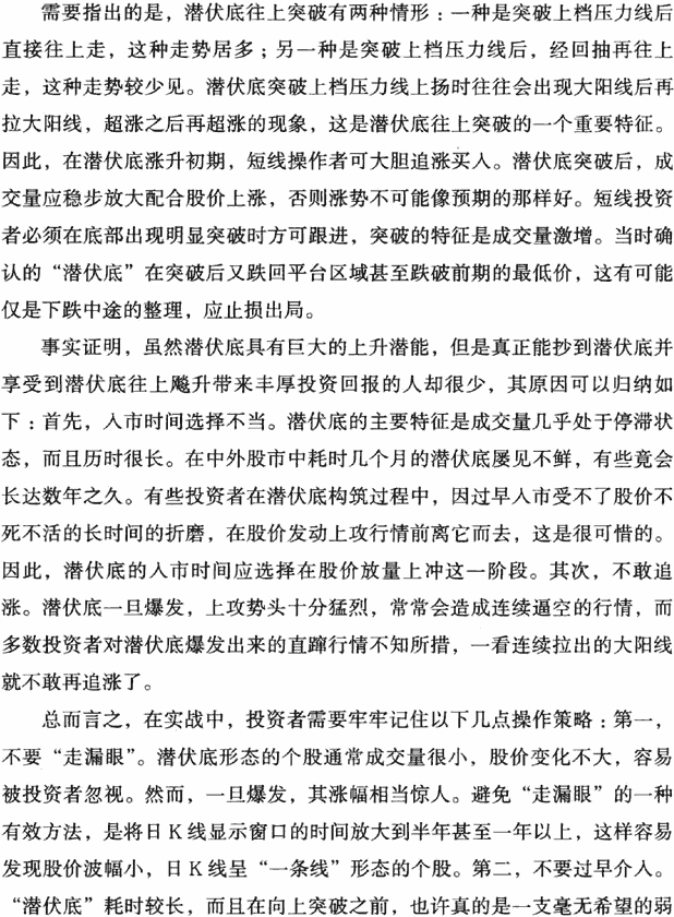 K线底部形态:潜伏底